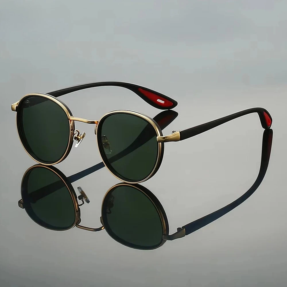 Runde Vintage-Sonnenbrille für Herren und Damen 2026 Neue Punk-Mode-Trendbrille Luxusmarke Lässige Anti-UV-Gläser Sonnenbrille