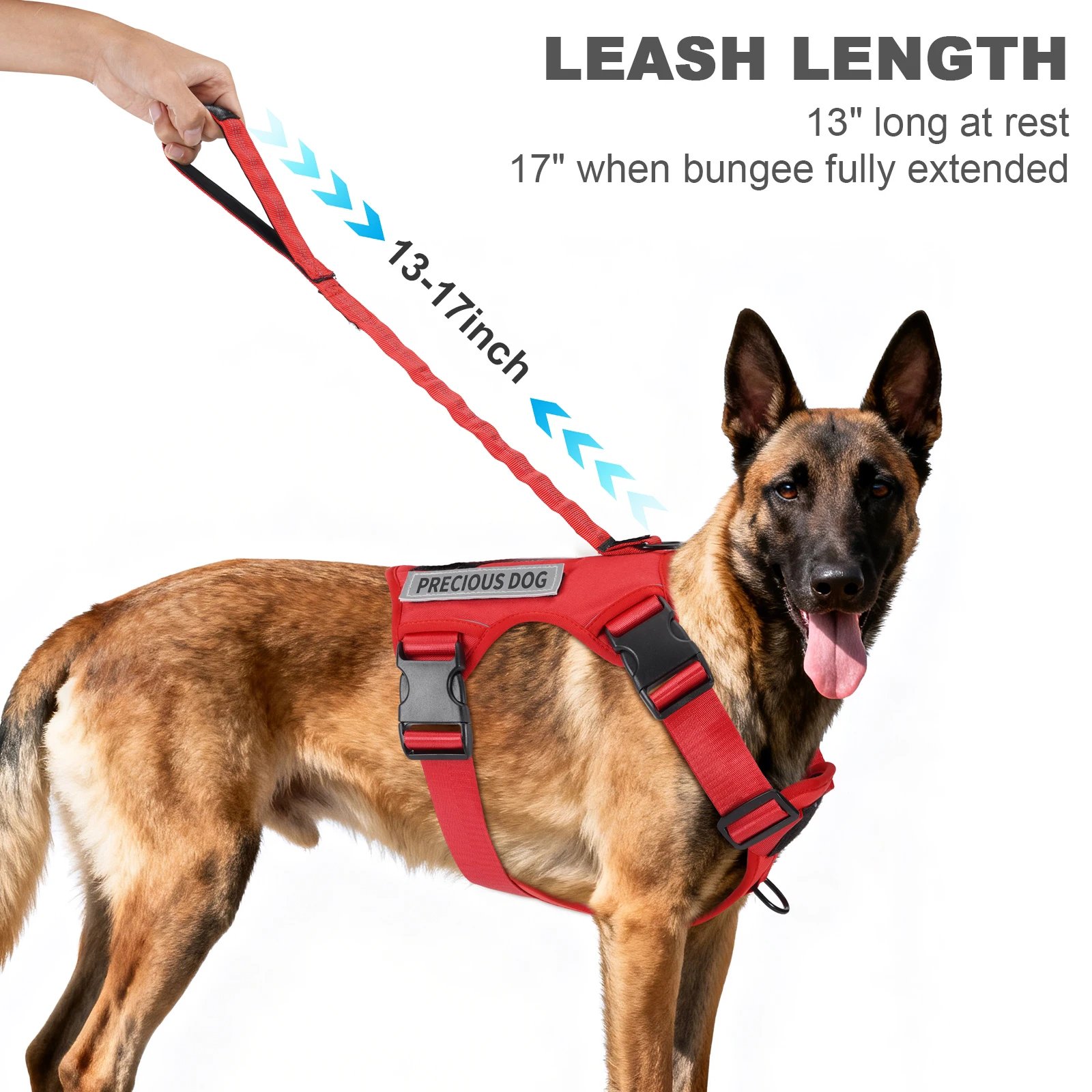 Dog Vest Harness with Leash Reflective Emotional Support Dog Vest with Handle for Large Dogs, Easy Put On/Off for