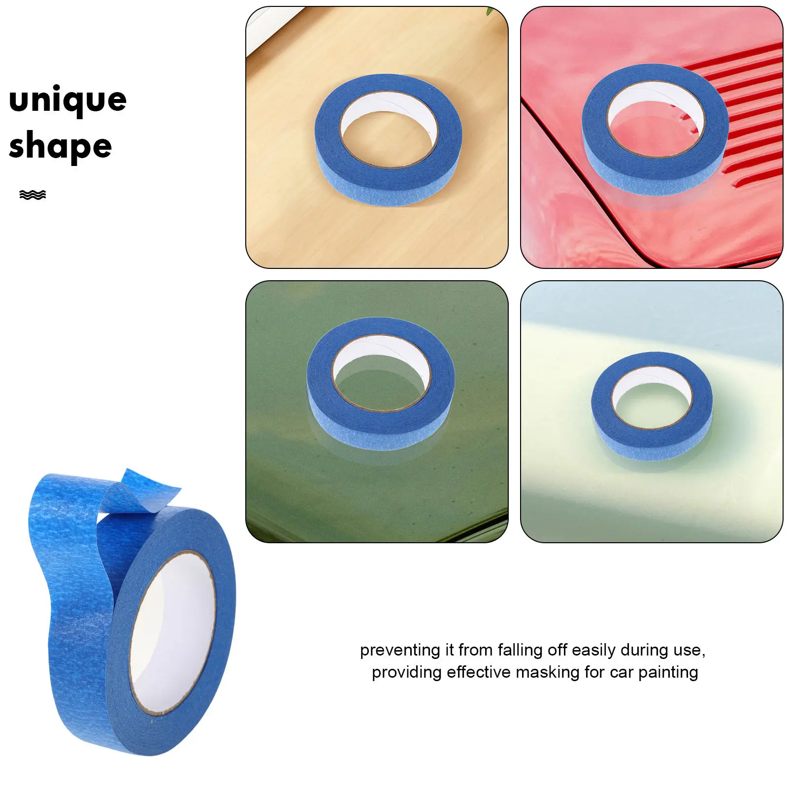 Black Masking Tape Auto Detailing Blue Painters 30mm*50 Spray Non-residue Paper Car