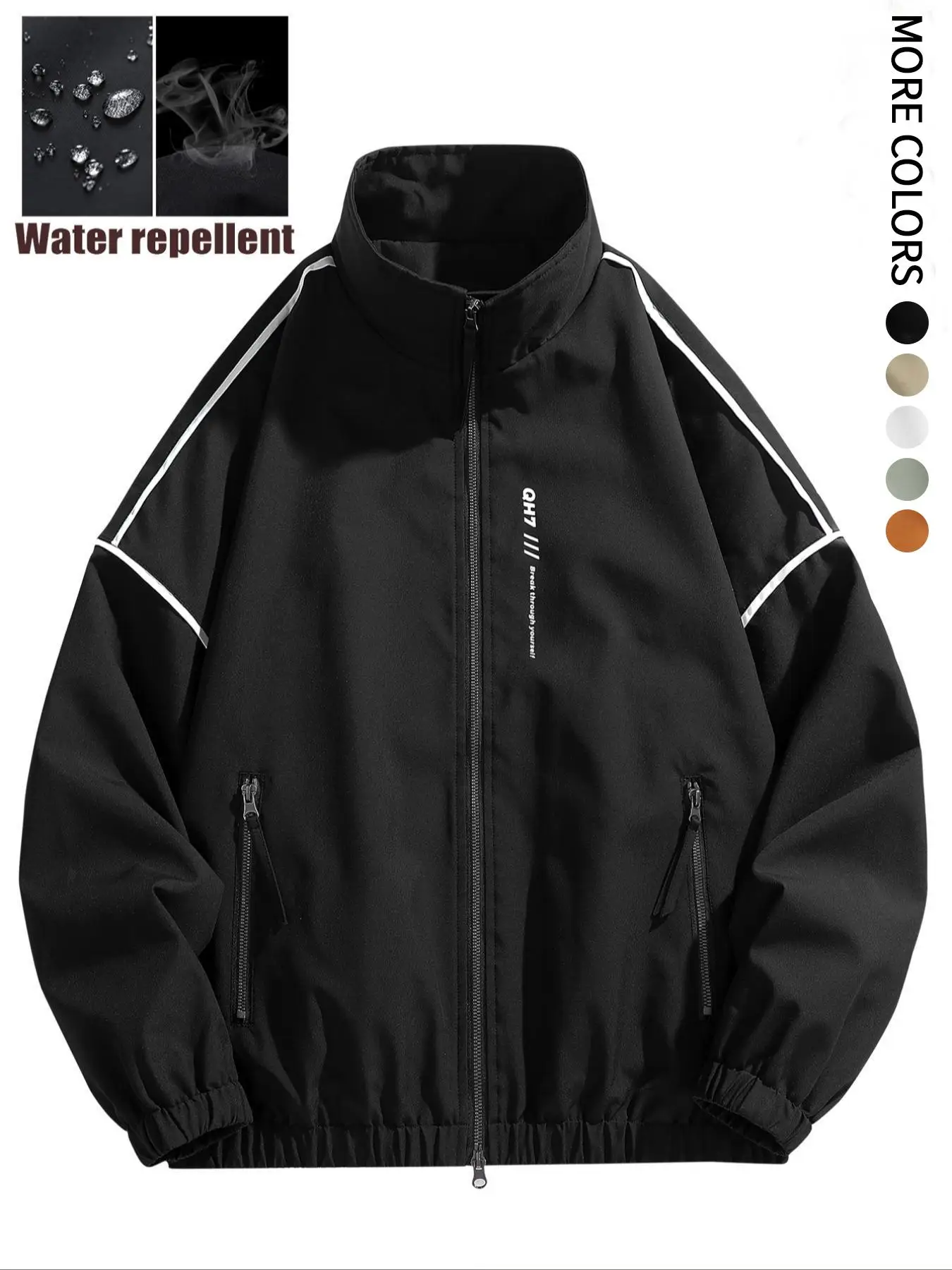 

Men's Jacket, Casual Sports Jacket, Multi-Zip Pocket Jacket, High-Quality Windproof, Waterproof, Wear-Resistant and Breathable Fabric, Casual, Outdoor, Hiking, Mountaineering, Camping, Multi-Scenario Use, Men's Loose Jacket