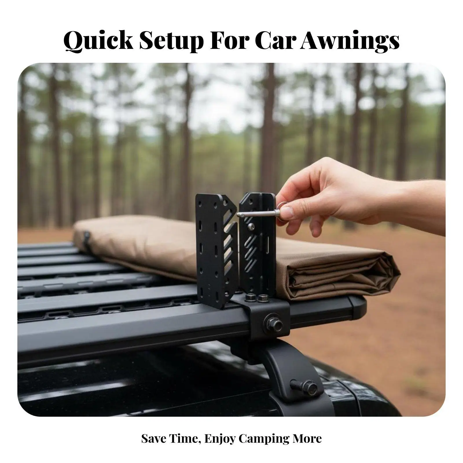 Outdoor Tent Fast Release Awning Bracket 6061 Aluminum Alloy Roof Rack Mount for Camping Adventure
