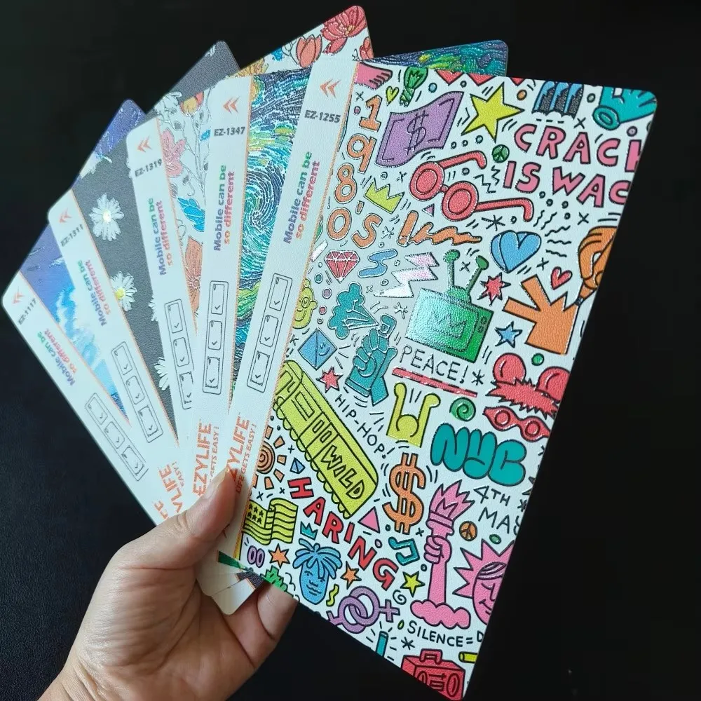 50pcs 190*120mm 50pcs Glitter Printing Phone Skin Stickers for Hydrogel Plotter Machine Rear Micas Decoration Films for Cutting