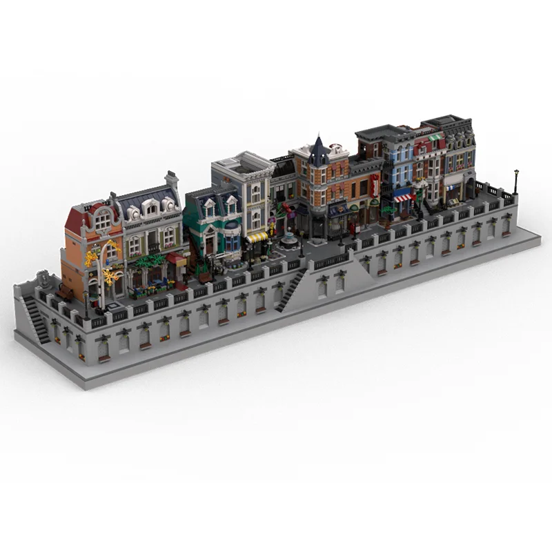 Ensemble complet de promenade parisienne modulaire, 3725 pièces, MOC, Style français, éducation de rue, blocs de construction, jouets d'anniversaire, cadeau