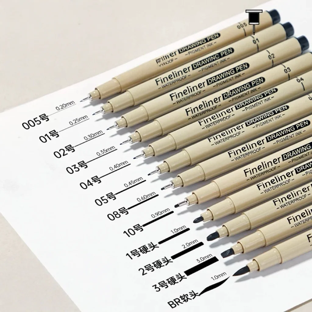 1 Pieza de Bolígrafo Delineador Negro Micron 005-3.0mm con Tinta Pigmentada Resistente al Agua para Dibujo Técnico y Manga