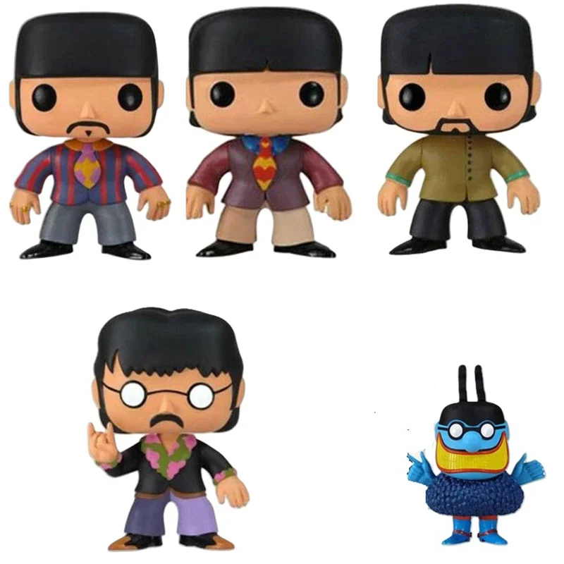 Decoração de Mesa Colecionável: Bonecos de Vinil Beatle Blue Meanie Ringo Starr John Lennon - Presente de Natal