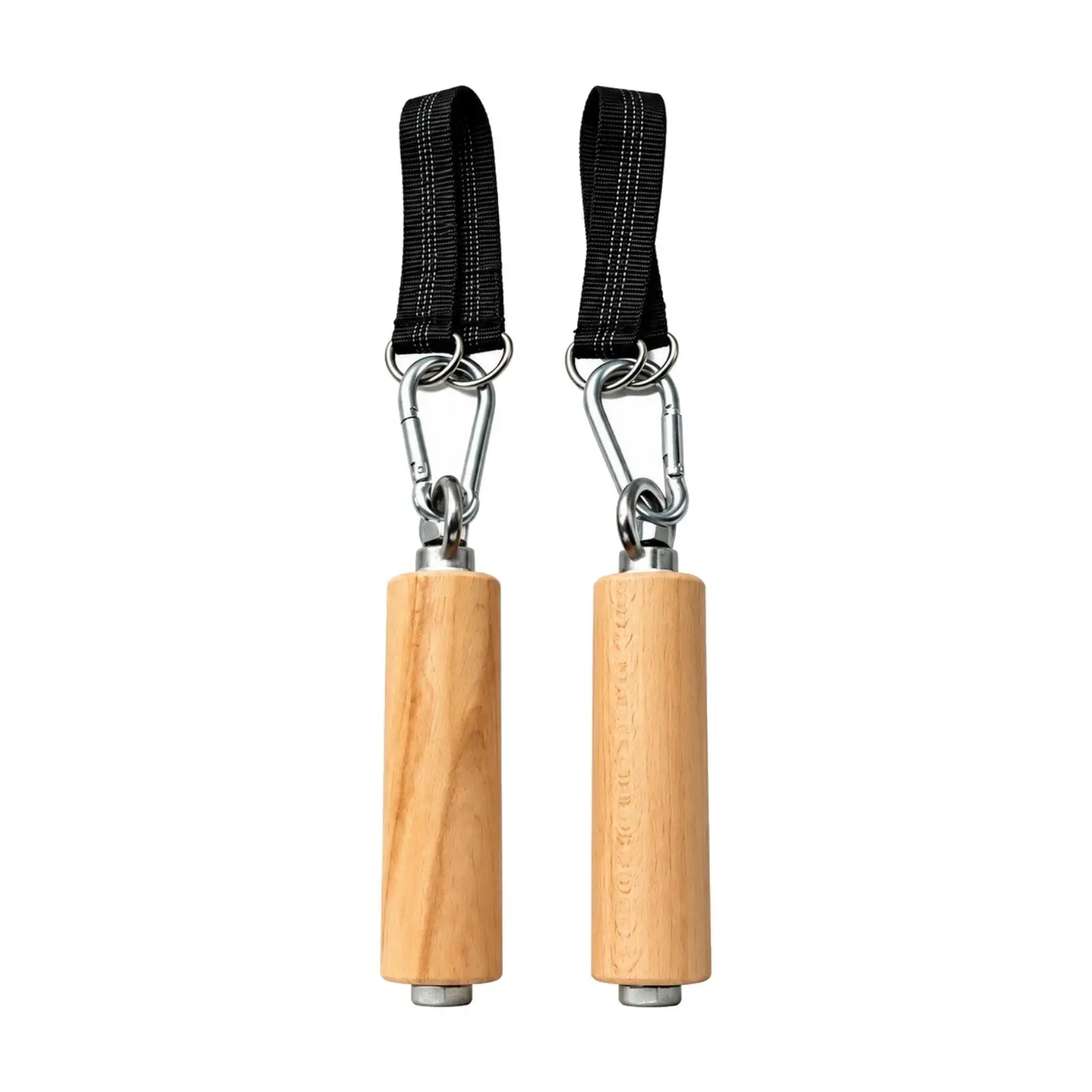 Smooth Beech Wood Grip Bar for Forearm Builder Pull Up Handle with Metal Clip Fitness Accessory