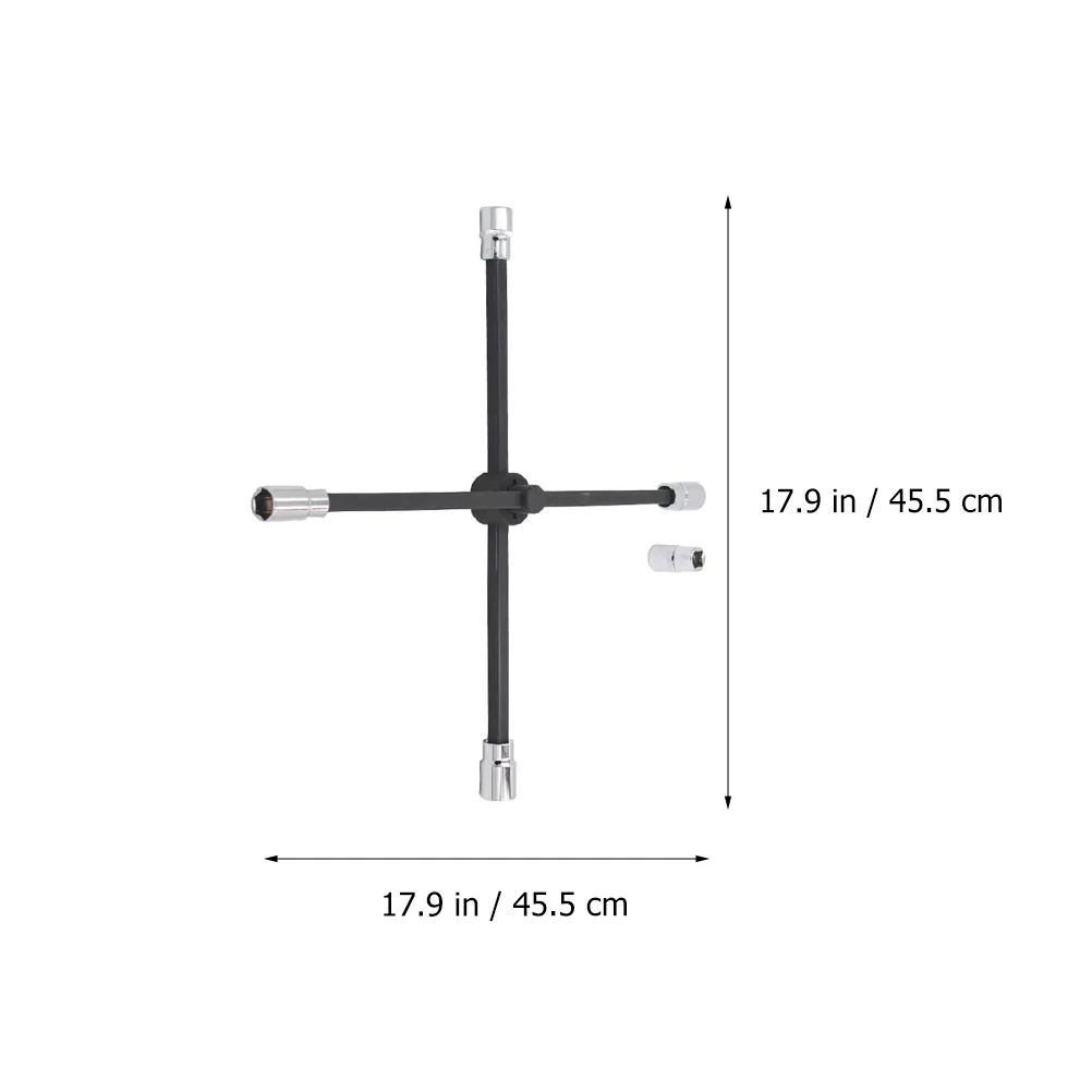 Telescopic Cross Wrench Car Tire 4 Way Lug Wheel Spanner 45 # Steel Nut Wrenches