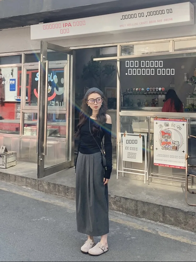 

Ele Bla Asymmetrical Long Sve T-irt Spring Autumn Casual Sle Women's Faion Sweat Absorbent Cotton Blend Top