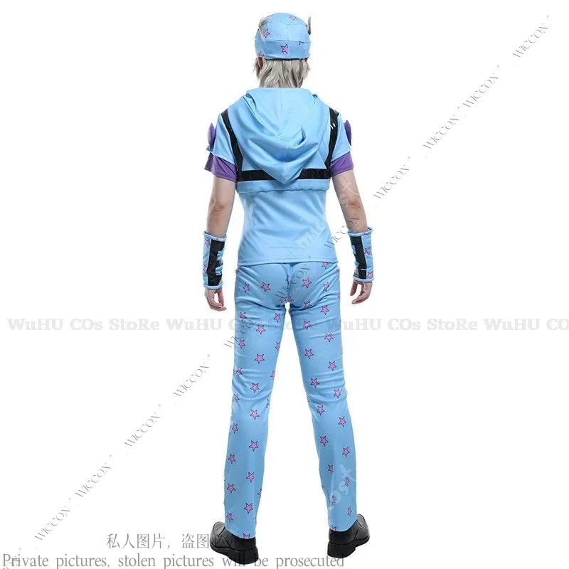 Johnny joestar JO อนิเมะเกมชาย jonathan joestar แปลกวิกผมบลอนด์ชุดคอสเพลย์ผู้หญิงผจญภัย jojo ยืนฮาโลวีน johnny