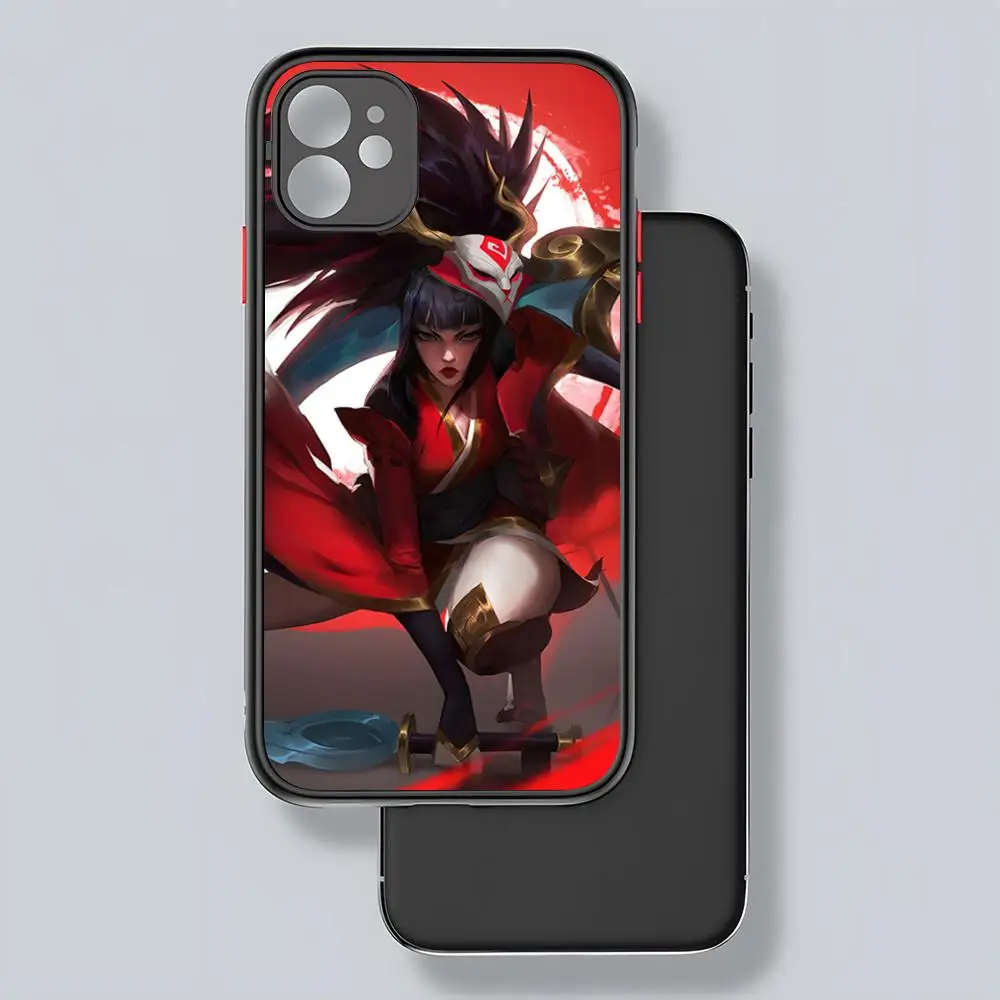 Game Lol Akali Phone Case Matte Transparent For 16 15 IPhone 12 11 13 Pro Max X XR 8 Plus Back Cover