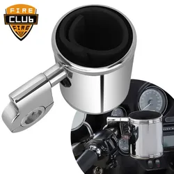 Chrome Adjustable Cup Holder For Harley Touring Sporster Dyna Softail Breakout ATV Universal Motorcycle 22mm to 32mm Models