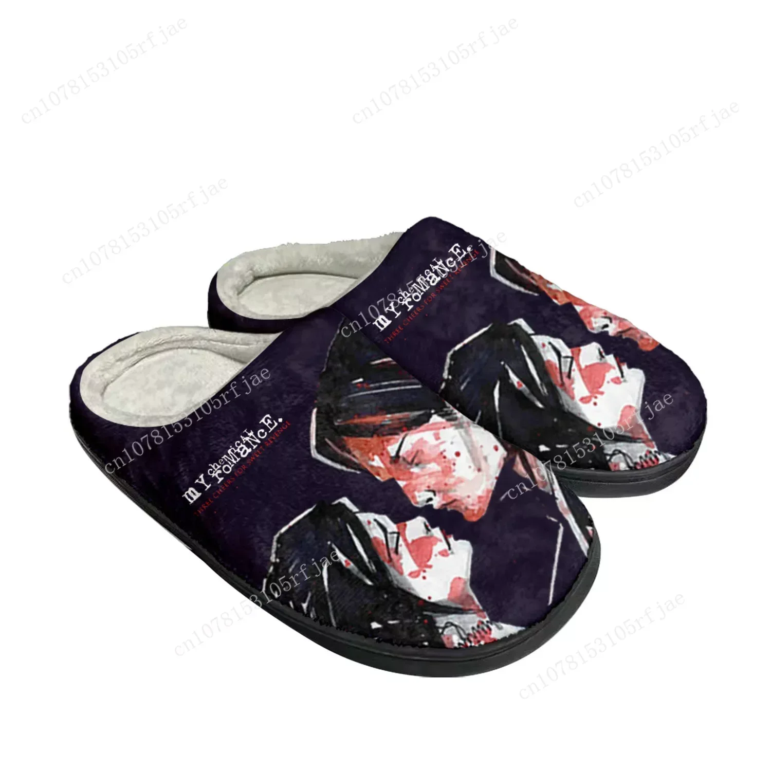 Romance Rock Band Chemical Fashion Home Cotton Custom Slippers Mens Womens Sandals Plush Bedroom Keep Warm Shoe Thermal Slipper