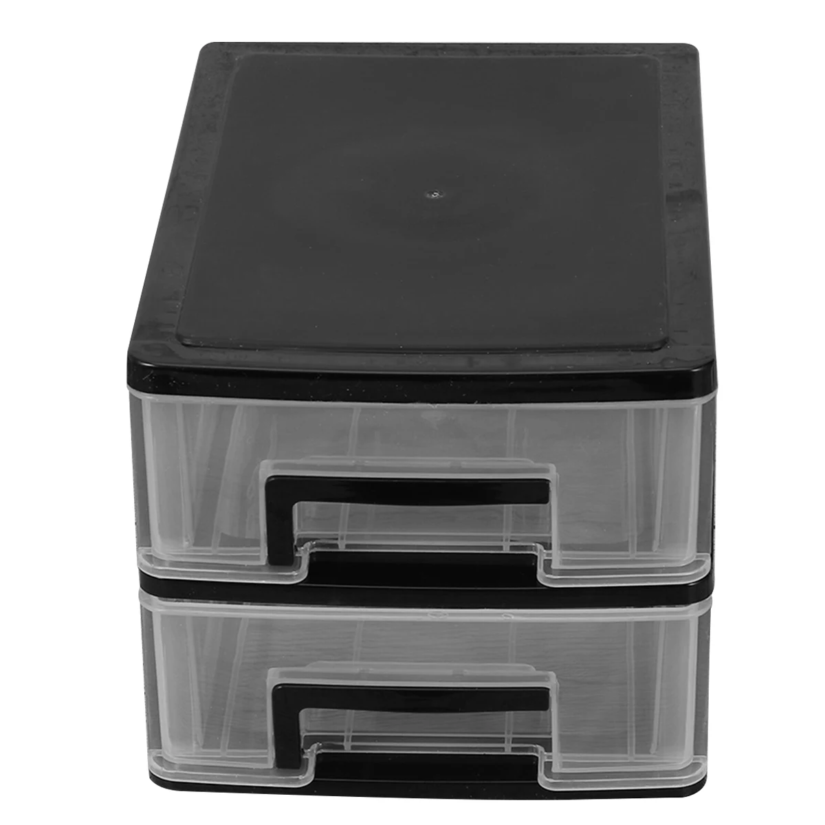 

Two-Layer Plastic Drawer Storage Cabinet Portable Dustproof Storage Box Desktop Organizer Sundries Holder Transparent White