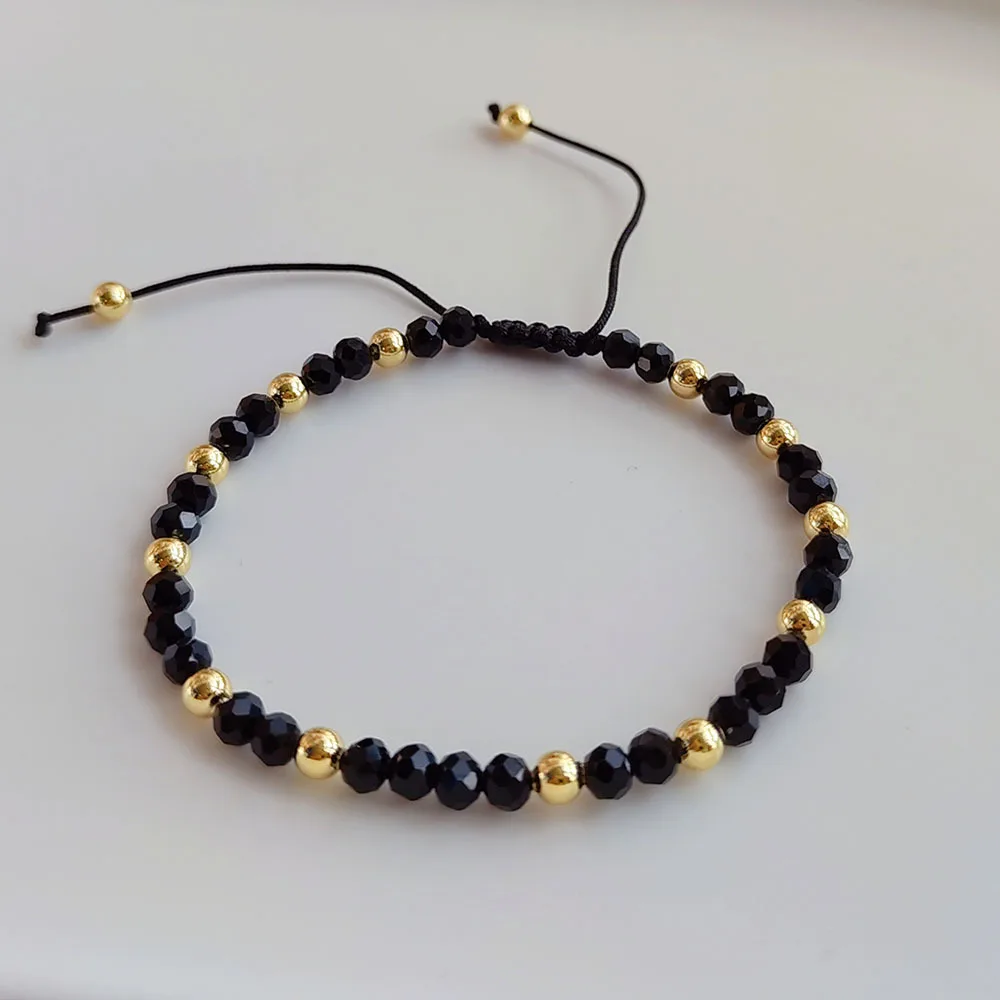 Multi-Color Crystal Beaded Bracelets wholesale Fashion Jewelry Strand Bracelet for Women Adjustable Pulseras Mujer Moda