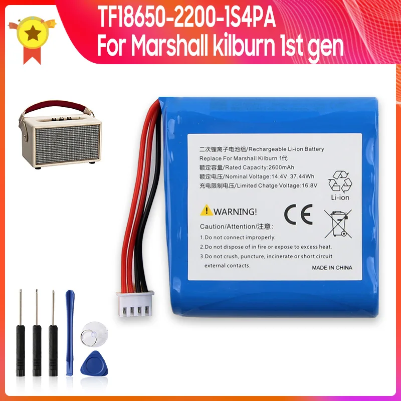 Batteries TF18650-2200-1S4PA For Marshall kilburn 1st Generation Portable Bluetooth Speaker Replacement Battery With Tool