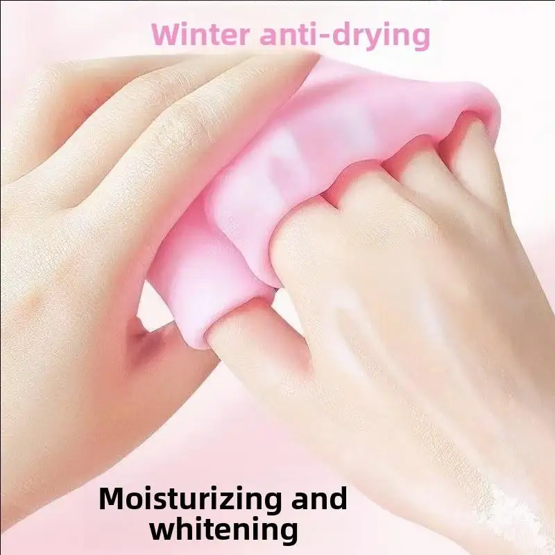 1 Pair Moisturizing Reusable Silicone Hand Mask Glove Set Deep Nourishing For Dry Cracked Hand Home Spa Skincare Tool