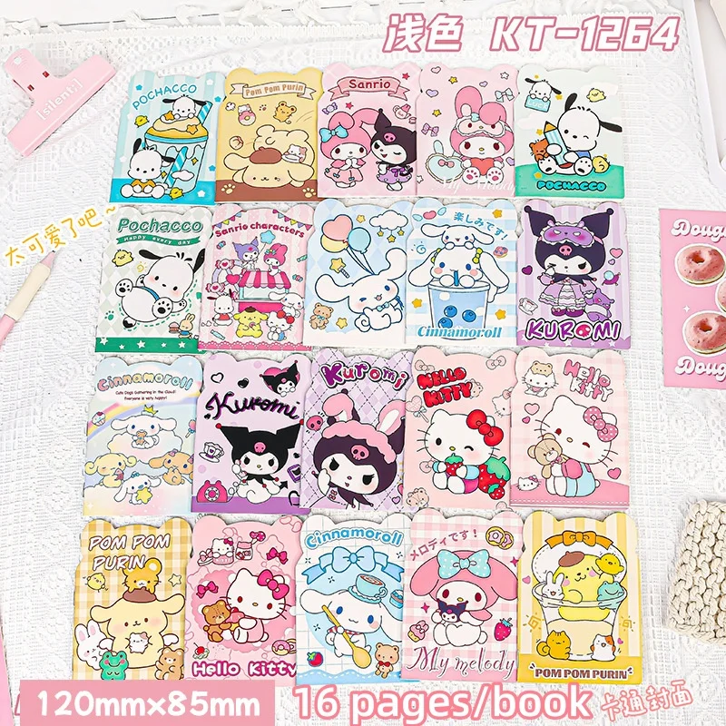 5Pcs Sanrio Notebook Hello Kitty Cute Student Award Thin Pocket Book Hard Shell Coloring Page Notepad Learning Stationery Gift