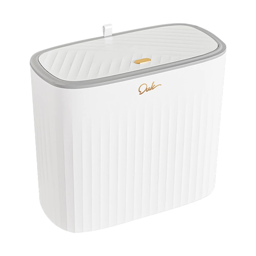 مقاوم للماء 12L PP سلة المهملات رائحة الحرة سلة المهملات الضيقة توفير المساحة الحمام تخزين دلو نوع الضغط للمنزل مكتب