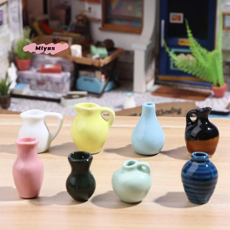 1 stks 3D Stereo Keramische Mini Vaas Model Ins Stijl Woondecoratie Magneet voor Poppenhuis Kleine Koelkast Sticker
