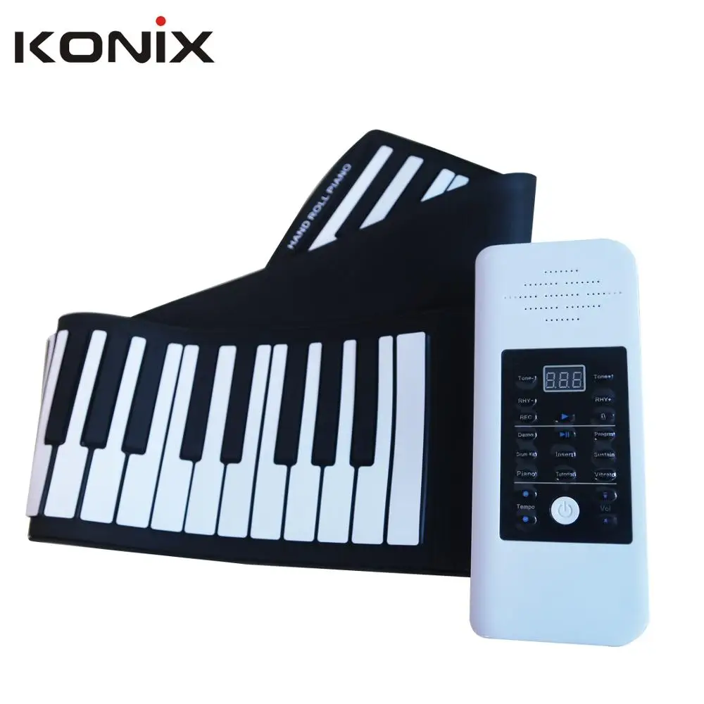 E-Portable 61 Keys Hand Roll Piano Folding Soft Electron Organ Electronic Piano Roll up piano