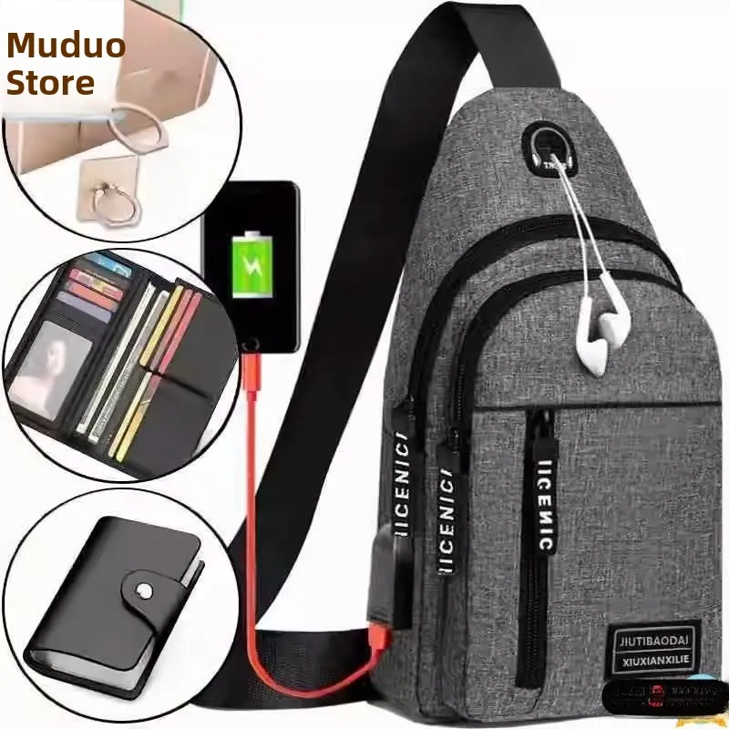 

Men's Chest Bag Multifunctional Crossbody Bag 2025 New Nylon Canvas Casual Sports Bag Single Shoulder Bag Soft Hand Feeling