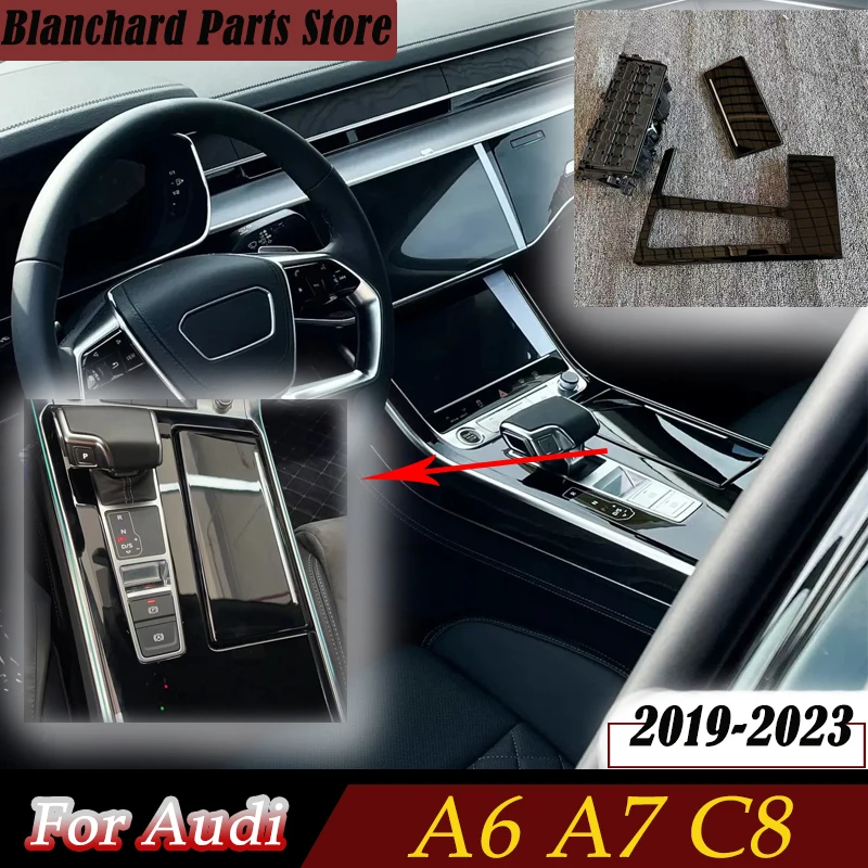 Front Beverage Cup Holder Assembly Water Cup Holder For Audi A6 A7 C8 2019-2023 Car Interior Shell Auto Accessories Trim BodyKit