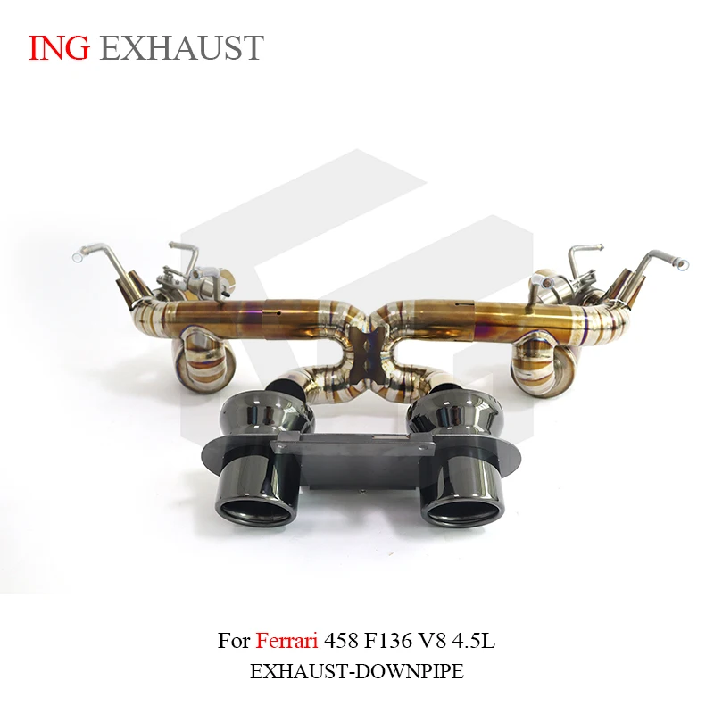 ING Exhaust Catback Titanium Alloy Material for Ferrari 458 F136 V8 4. 5L x with tips Electron Valve Vehicle Performance System