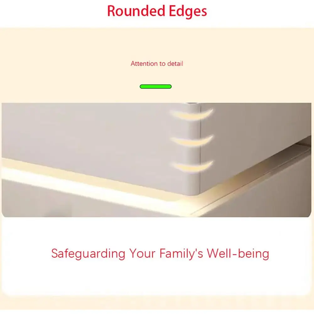 منضدة LED للمزرعة البيضاء، طويلة وضيقة، 16 عريضة، خزانة تخزين لغرفة النوم مع أدراج للمساحات الصغيرة