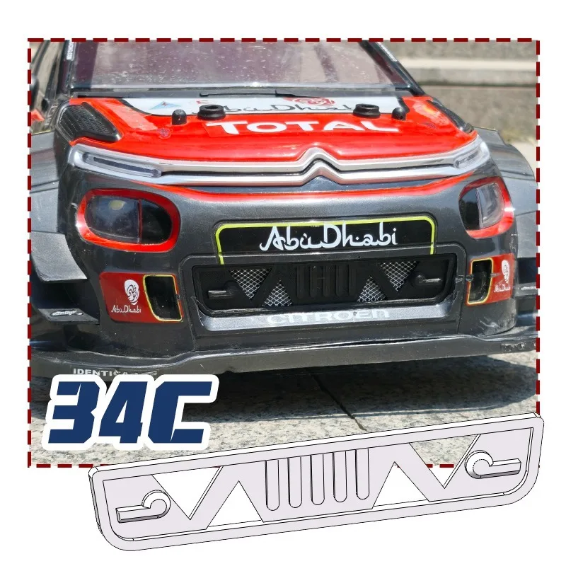 

MJX 7303 1/7 Scale RC Car Front Bumper Mesh Grille Panel RC Rally Car Air Intake Grille No-Drill Installation Upgrade Parts