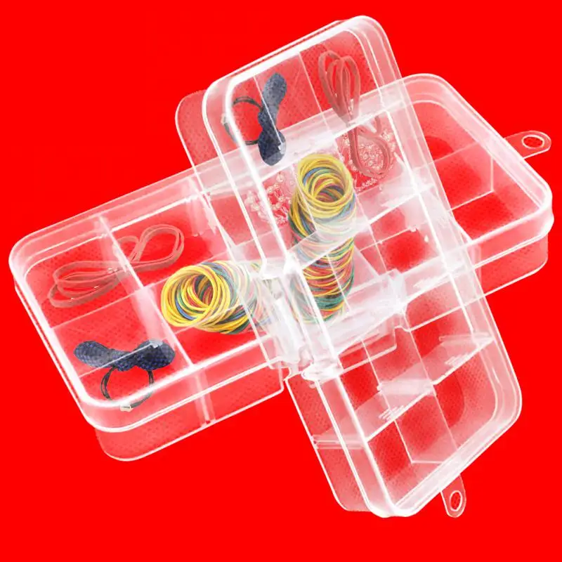 Transparent Plastic Storage Box Grids Adjustable For Small Component Jewelry Box Bead Pills Organizer Nail Art Decorative Box