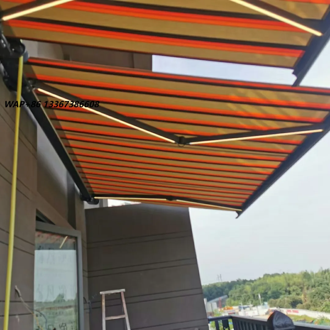 Wholesale Fengshuo SCD-B04 Aluminum Alloy Frame Polyester Motorized Remote Control Outdoor Retractable Folding Arm Awning