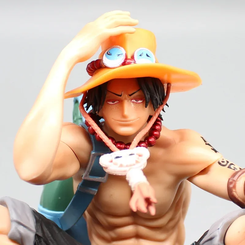 One Piece Fire Fist Action Figure, Ace GK AO, Caixa De Madeira Agachado, Barril De Vinho, Ornamento Modelo, Boneca De Animação Da Estátua, Presentes De Brinquedo, 25cm