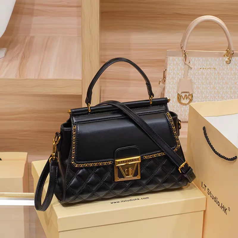 

Hong Kong 2025 New Style High-End Genuine Leather Quilted Chain Bag for Women, Fashionable & Versatile Small Shoulder/Crossbody
