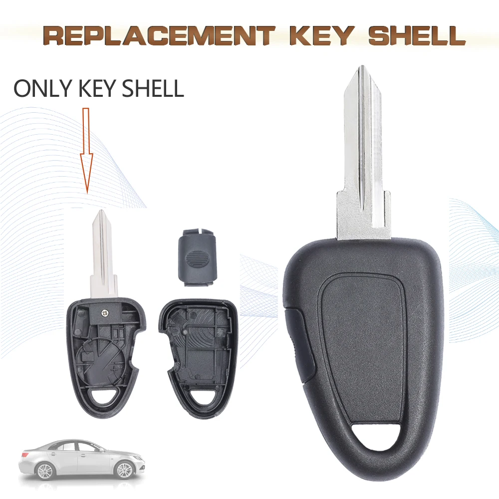 KEYECU  1 Button Transponder Remote Key Shell Case Fob for Fiat Ducato Iveco Daily With Uncut GT15R Blade