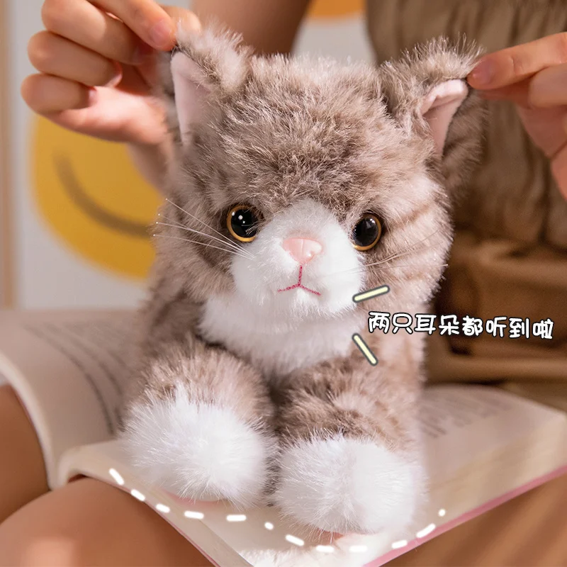 40/53cm Simulated Cat Plushie Dolls Kawaii Lying Cat Plush Toys Soft Stuffed Animal Lovely Birthday Gift