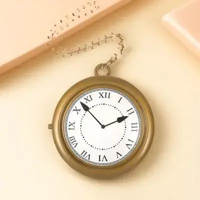 

Gold Clock Necklace Hanging Neck Clock Halloween Party Cosplay Costume Decor Retro Fashion Pendant Accessory Party Costume Decor