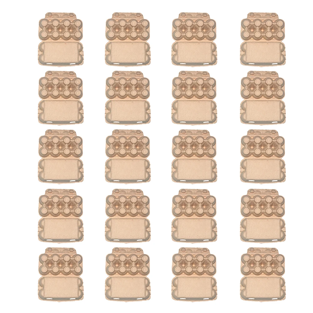 

20Pcs Biodegradable Egg Storage Holders Kraft Paper Color 8 Grids High Strength Container Paper Pulp Egg Container