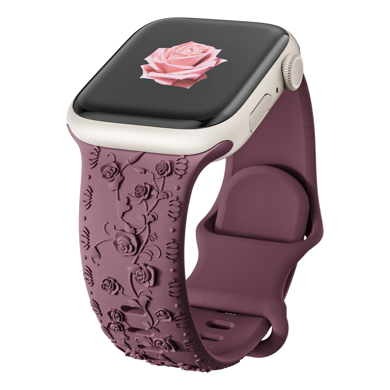 Für Apple Watch Armband 42mm 41 40 45mm 49mm 44mm Blumen-Gravur Armband Correa für iWatch Series 12 11 10 9 7 SE 6 8 Ultra4 – Detail 29