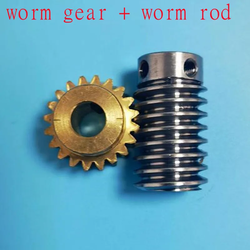 1Set 1M Reduction Ratio 1:15/20/25/30/40 Brass Worm Gear with Rod Reducer Transmission Parts Gear Hole 5/6/8/10mm