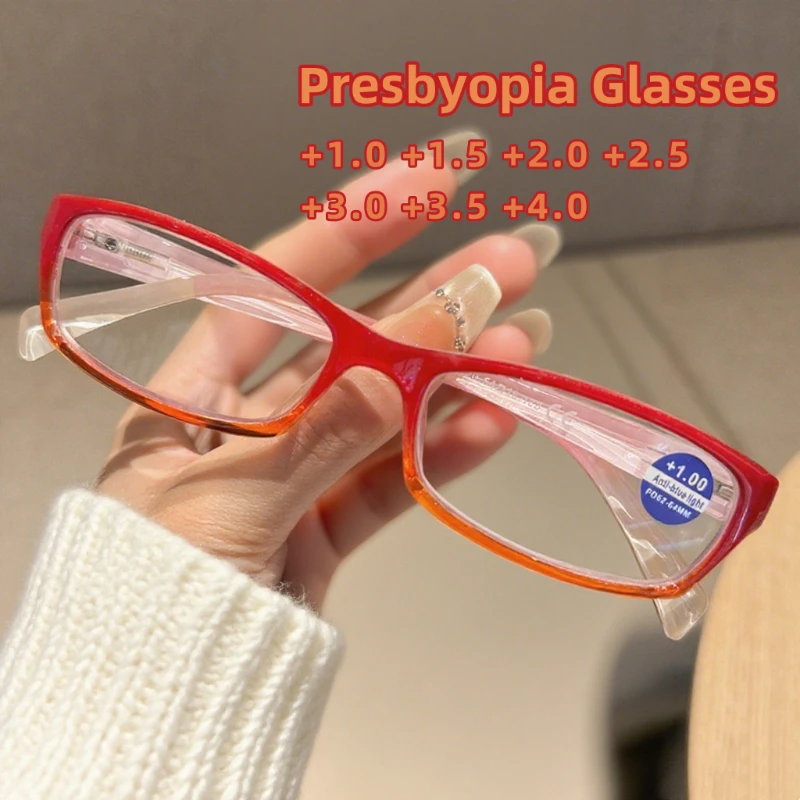 

Men's Women's Fashion Multi-color Transparent Spring Foot Presbyopia Glasses Personalized Small Frame Anti Blue Light Glasses