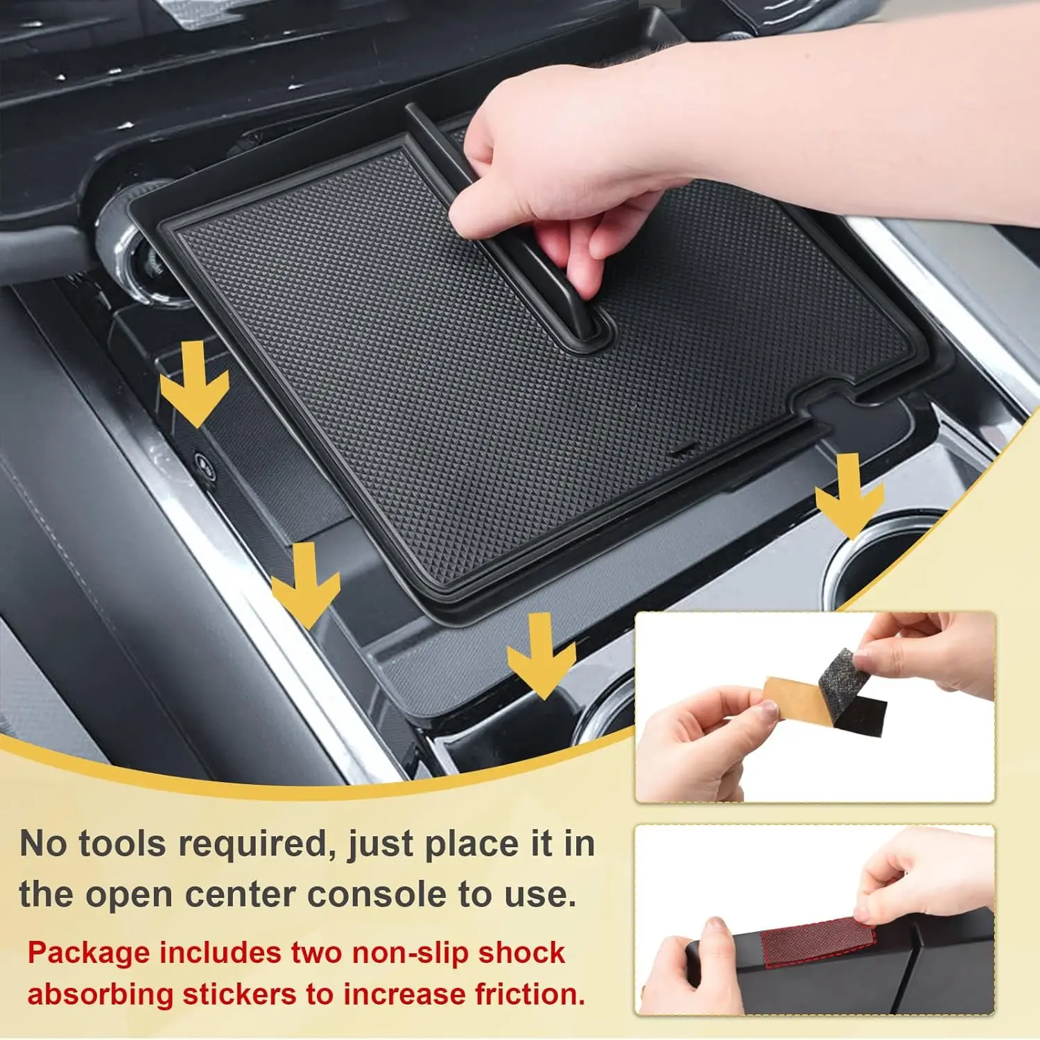 RUNROAD Front Center Console Organizer for with Chevy 2025 Suburban & 2025 Tahoe Center Console Storage Box Tray Car Accessories