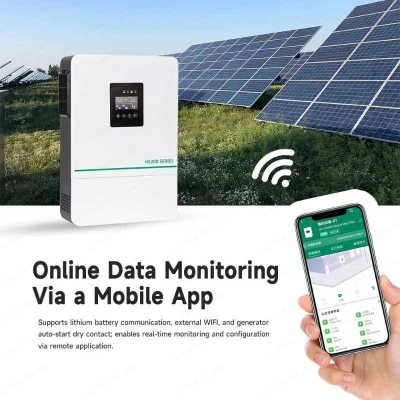 24V 3600W Hybrid Solar Inverter, 120A MPPT Charge Controller, Anti-Reverse for Off-Grid Home System