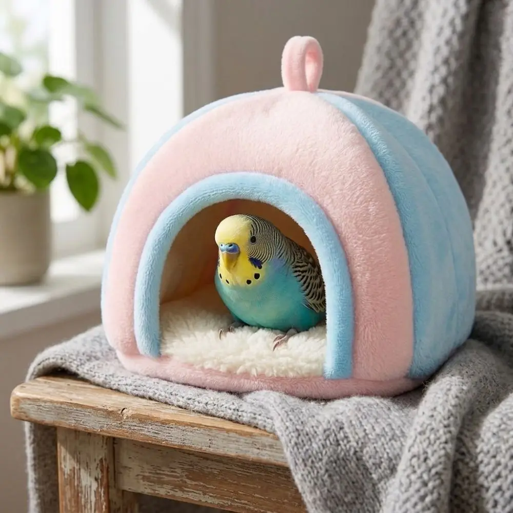Thick Velvet Parrot Fleece Warm Nest Soft Skin-Friendly Heat-Retaining Liner Small Bird Winter House Rounded Door Opening