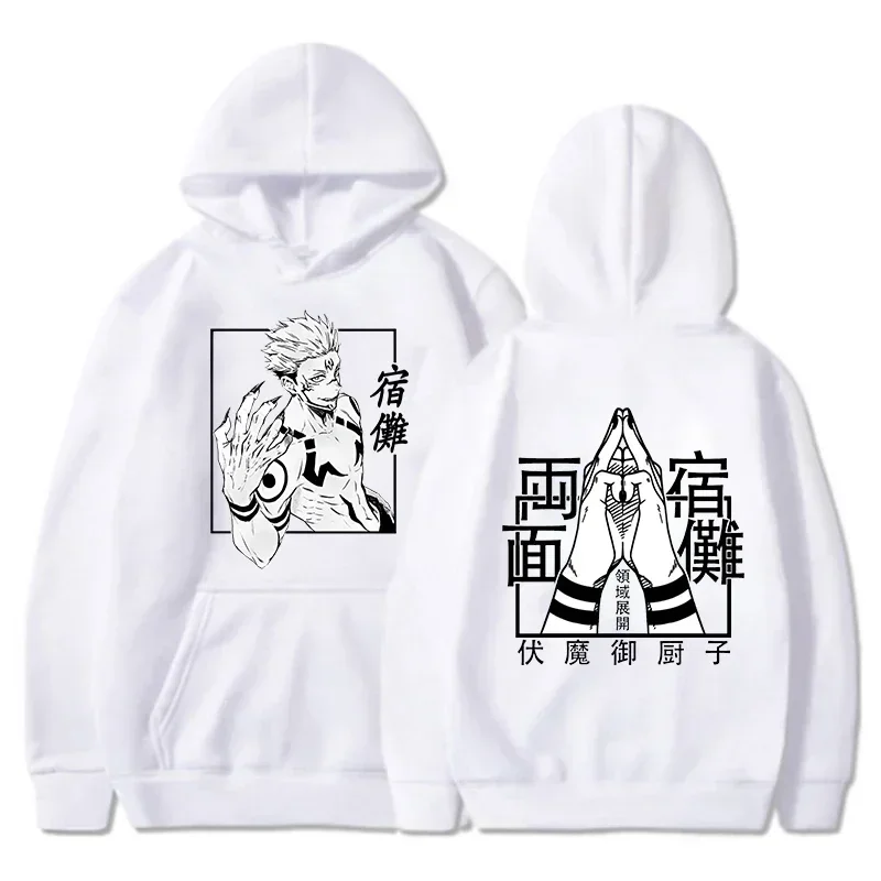 2024new jujutsu Kaisen ryomen Sukuna printed hoodie fashion anime graphic fleece long sleeves men's casual loose cozy pullover