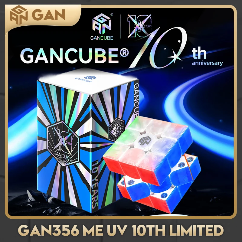 [CubeFun]GAN 356ME UV 10th Anniversary Limited Magnetic Magic Speed Cube Stickerless Professional Toys