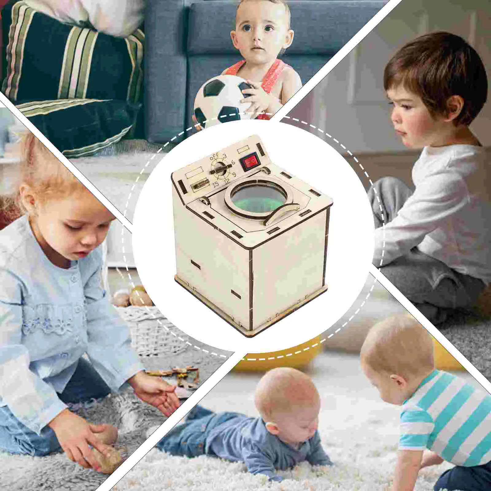 

DIY Technology Materials Toys Children’s Educational Experiments Wooden Manual Washing Machine Kit for Kids Preschool Science