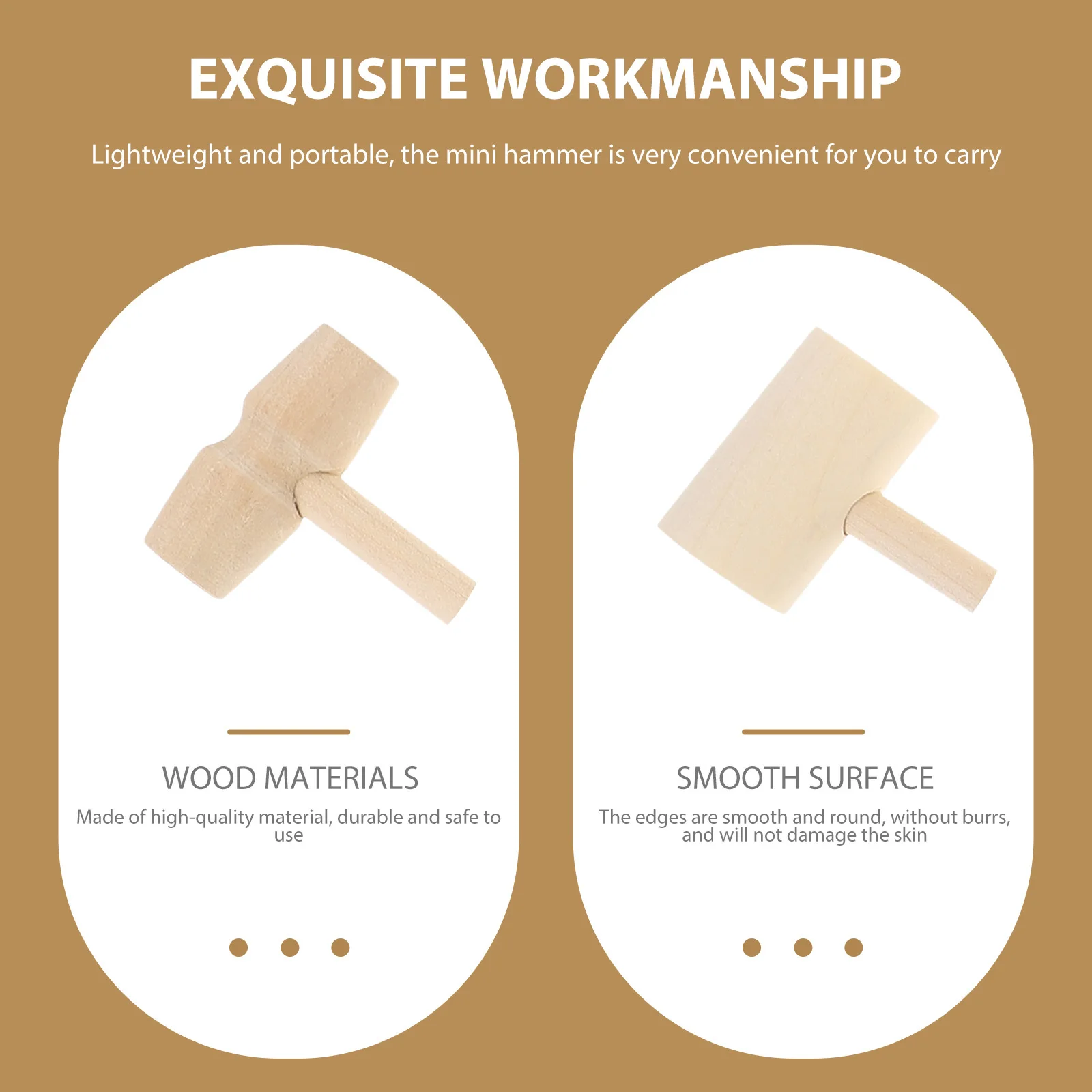 20 قطعة المطارق الخشبية الصغيرة الطبيعية سطح أملس آمنة الاطفال مطرقة خشبية اليانصيب لعبة المطرقة أداة متعددة الأغراض مطارق صغيرة #1