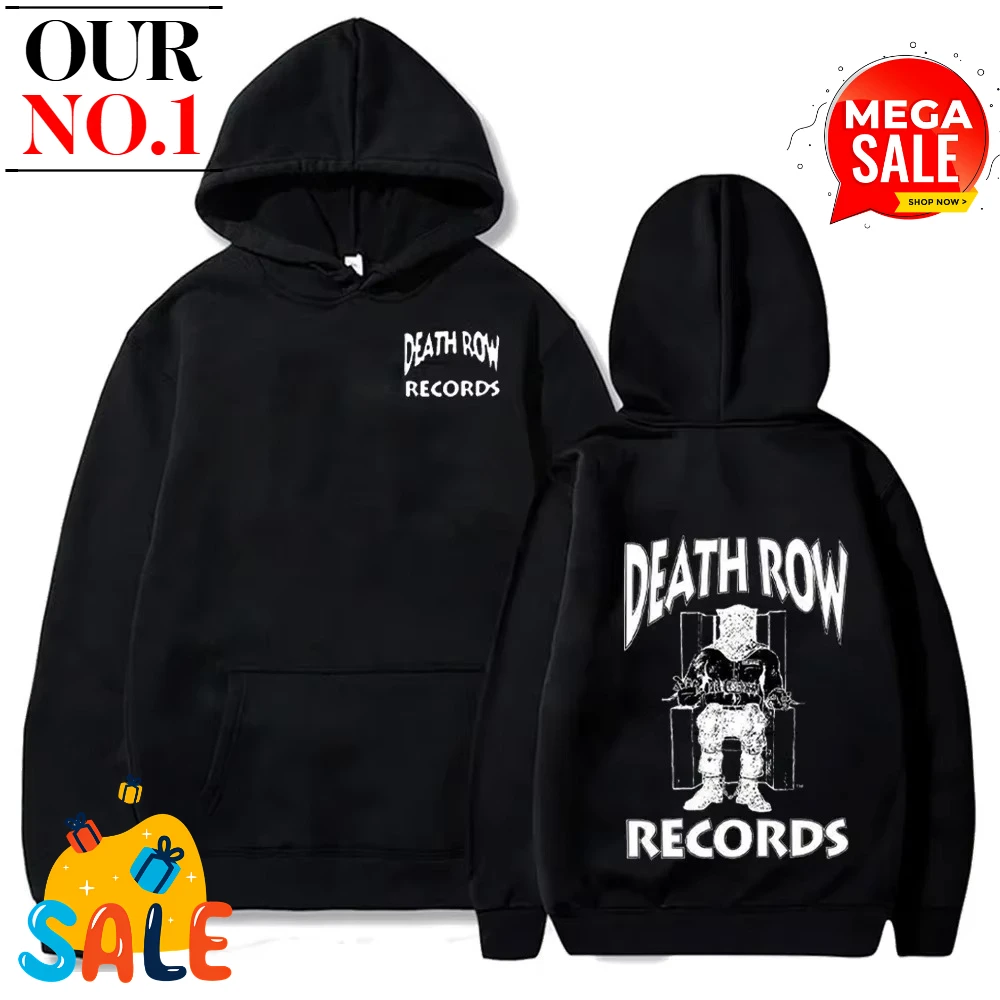 

Death Row Records Hoodies Spring Autumn Fleece Hoodie Pullover Fashion Men Women Loose Hooded Sweatshirts Hip Hop Streetwear Top