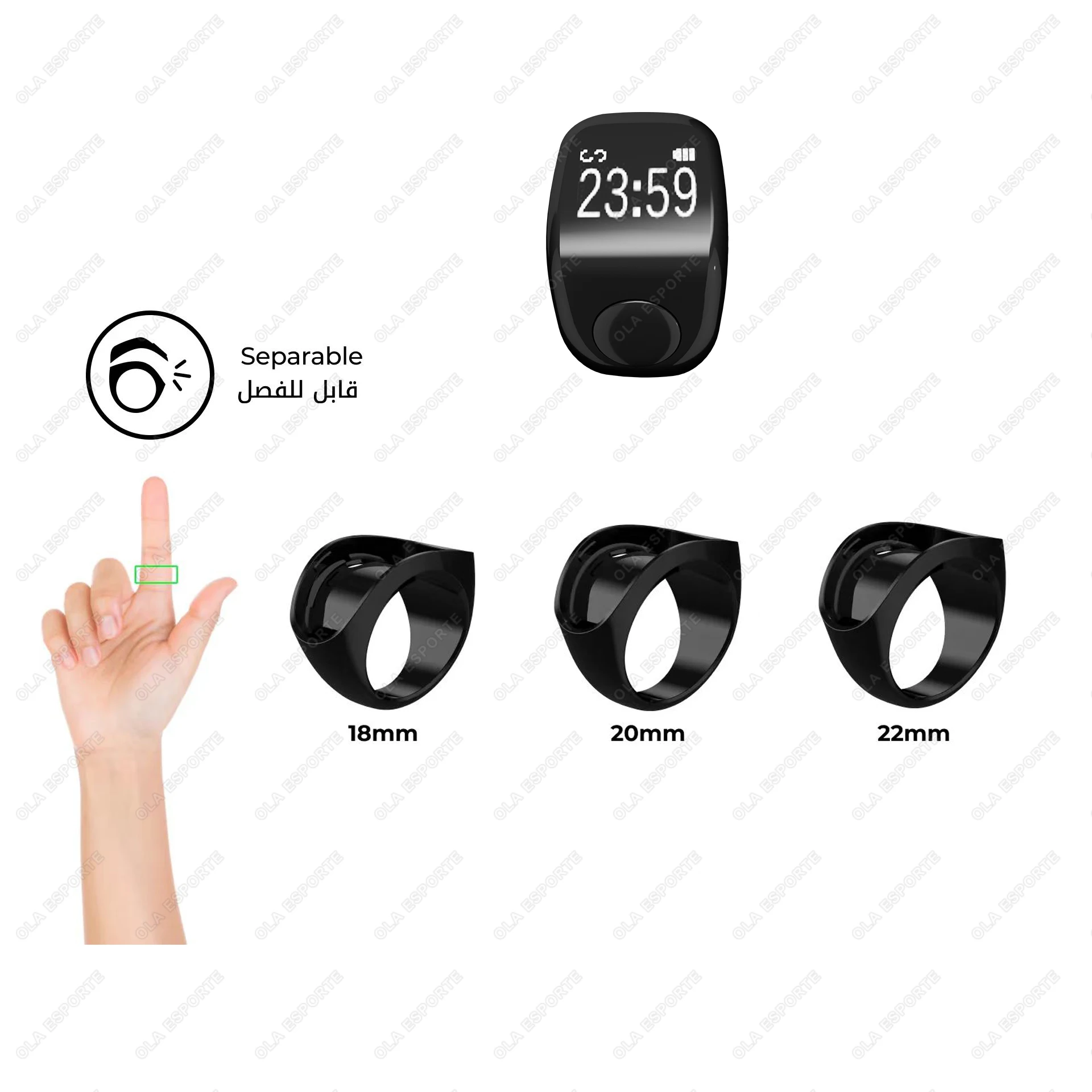 Smart APP Digital Display Tally Counter Ring, Wearable