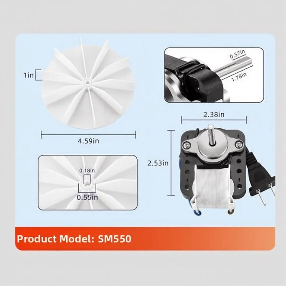 Bathroom Ventilation Motor Kit for SM550 EM550 EM750 For exhaust Fans 50 CFM Airflow Fully Sealed Housing Salt Spray Tested
